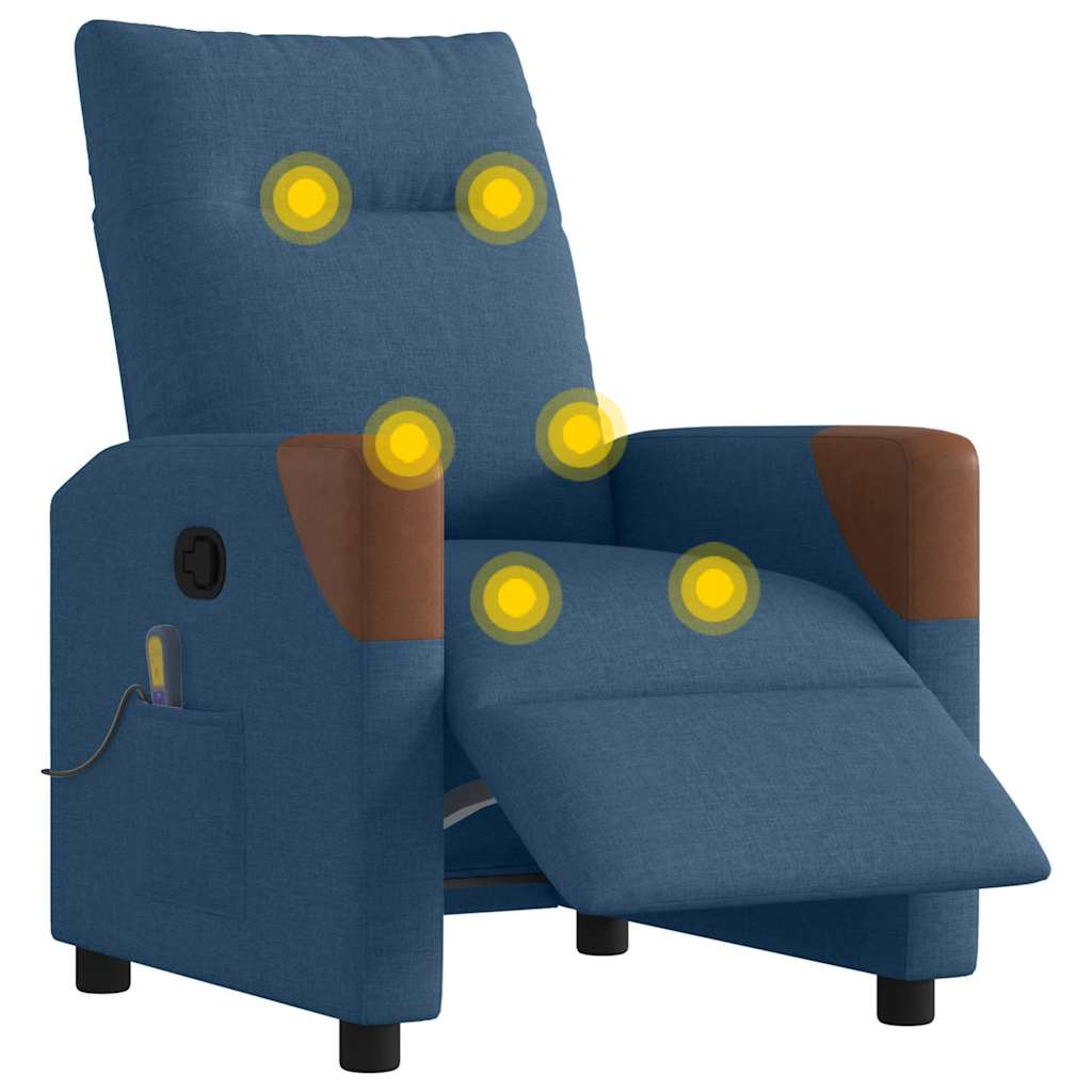 Fauteuil Inclinable De Massage Électrique Tissu Bleu