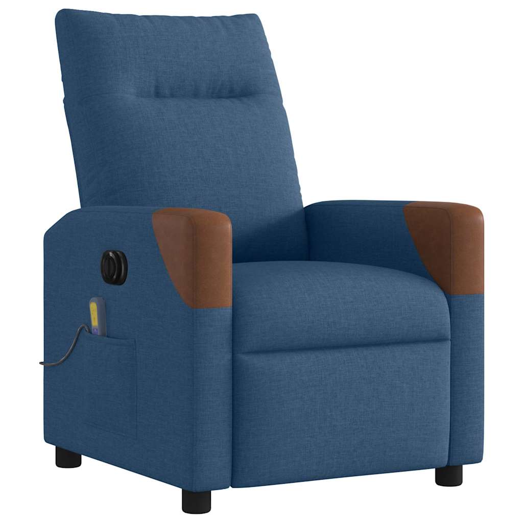 Fauteuil Inclinable De Massage Électrique Tissu Bleu