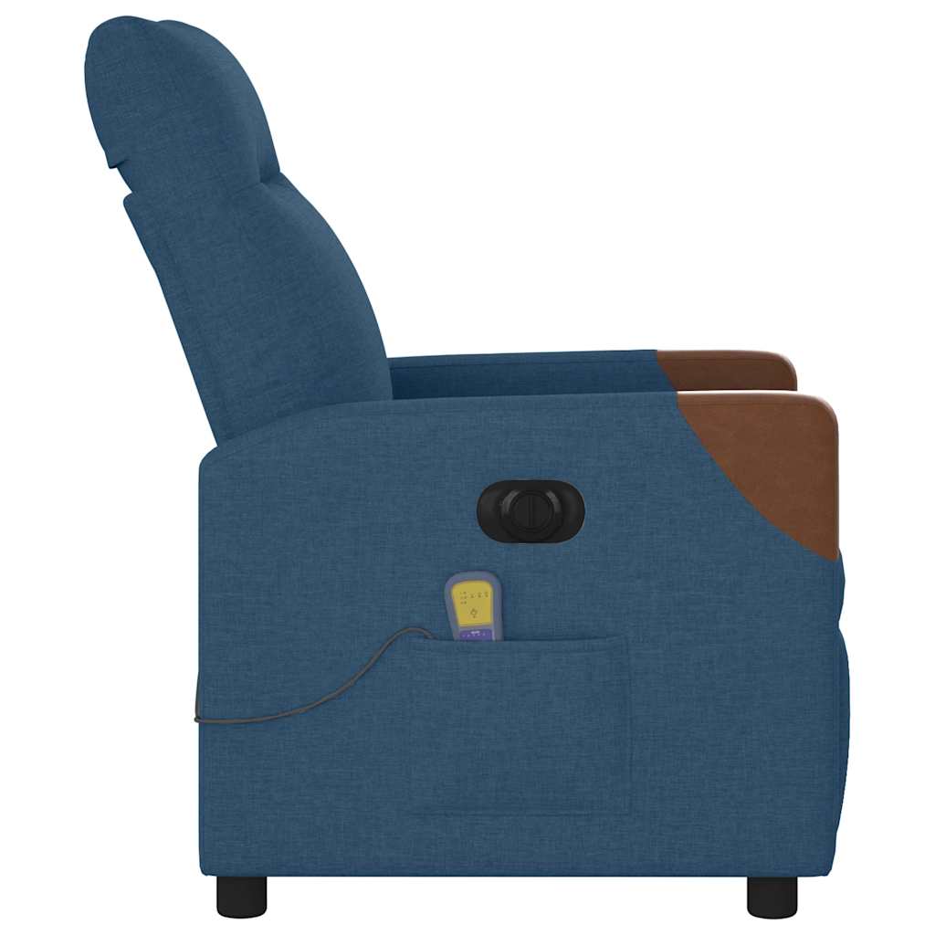 Fauteuil Inclinable De Massage Électrique Tissu Bleu