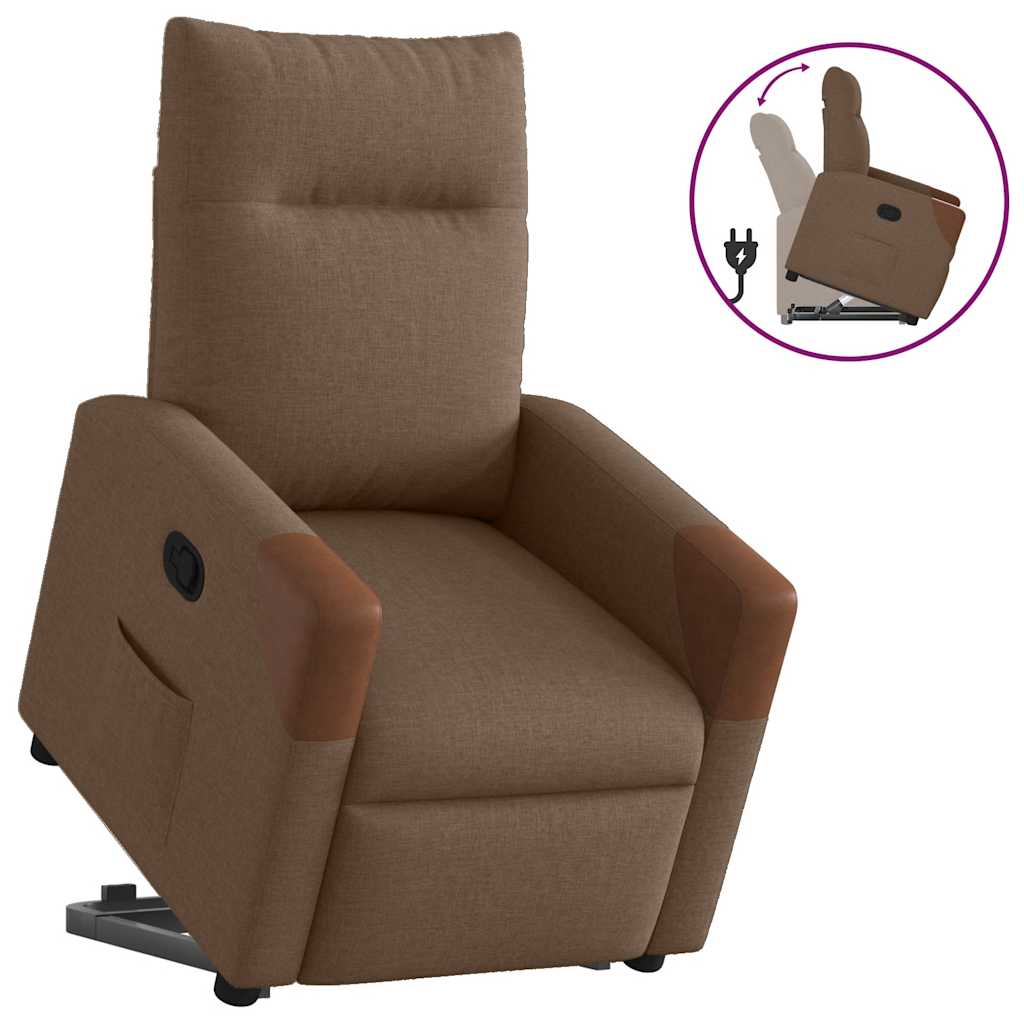 Fauteuil De Massage Inclinable Tissu Marron