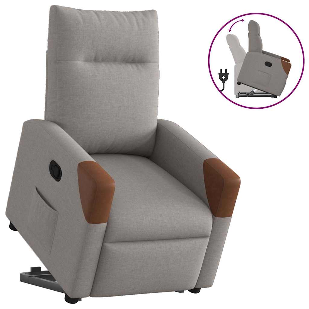 Fauteuil Inclinable De Massage Électrique Tissu Taupe