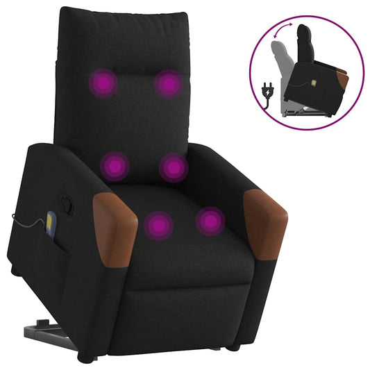 Fauteuil De Massage Inclinable Tissu Noir
