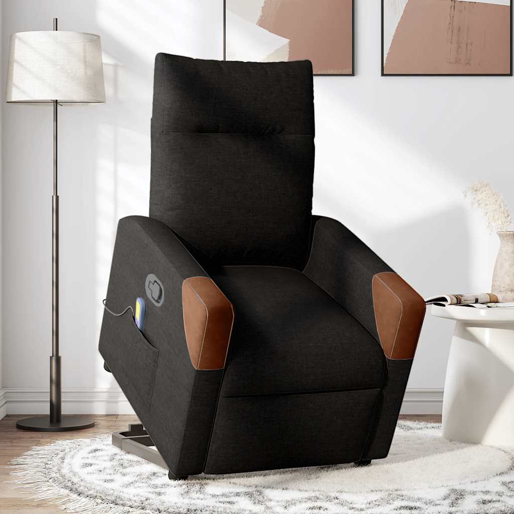 Fauteuil De Massage Inclinable Tissu Noir