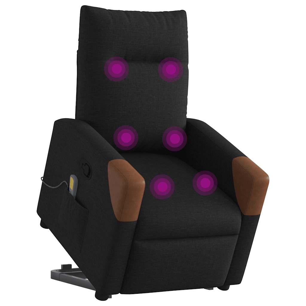 Fauteuil De Massage Inclinable Tissu Noir