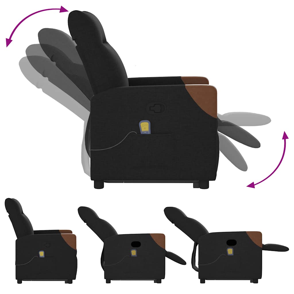 Fauteuil De Massage Inclinable Tissu Noir