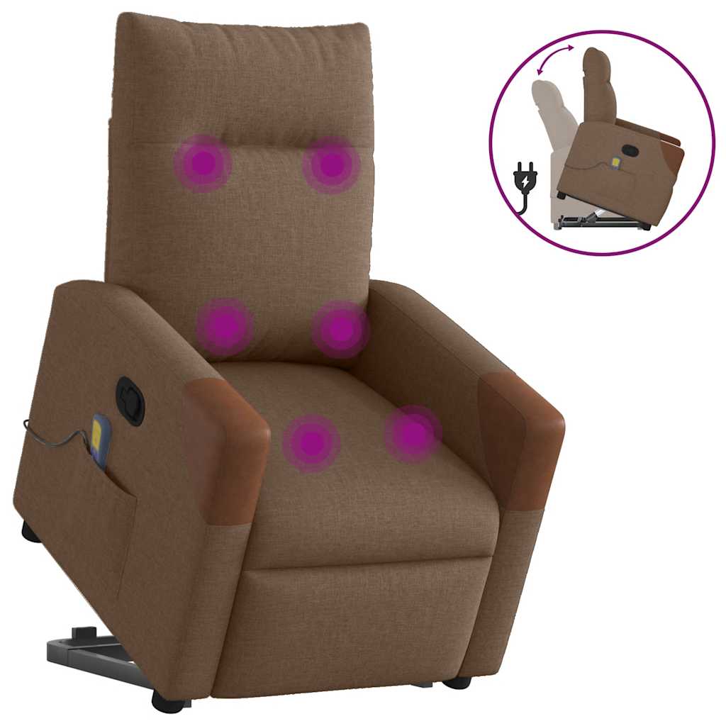 Fauteuil De Massage Inclinable Tissu Marron