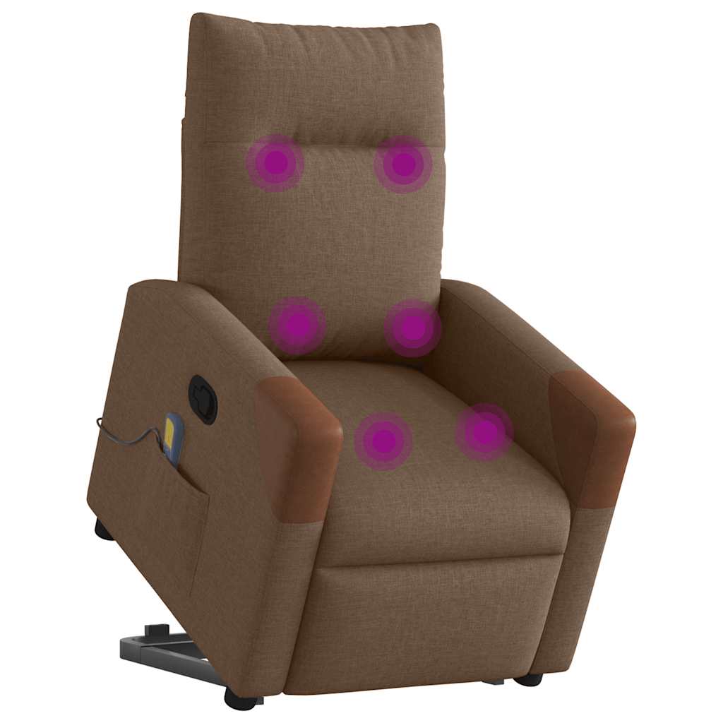 Fauteuil De Massage Inclinable Tissu Marron