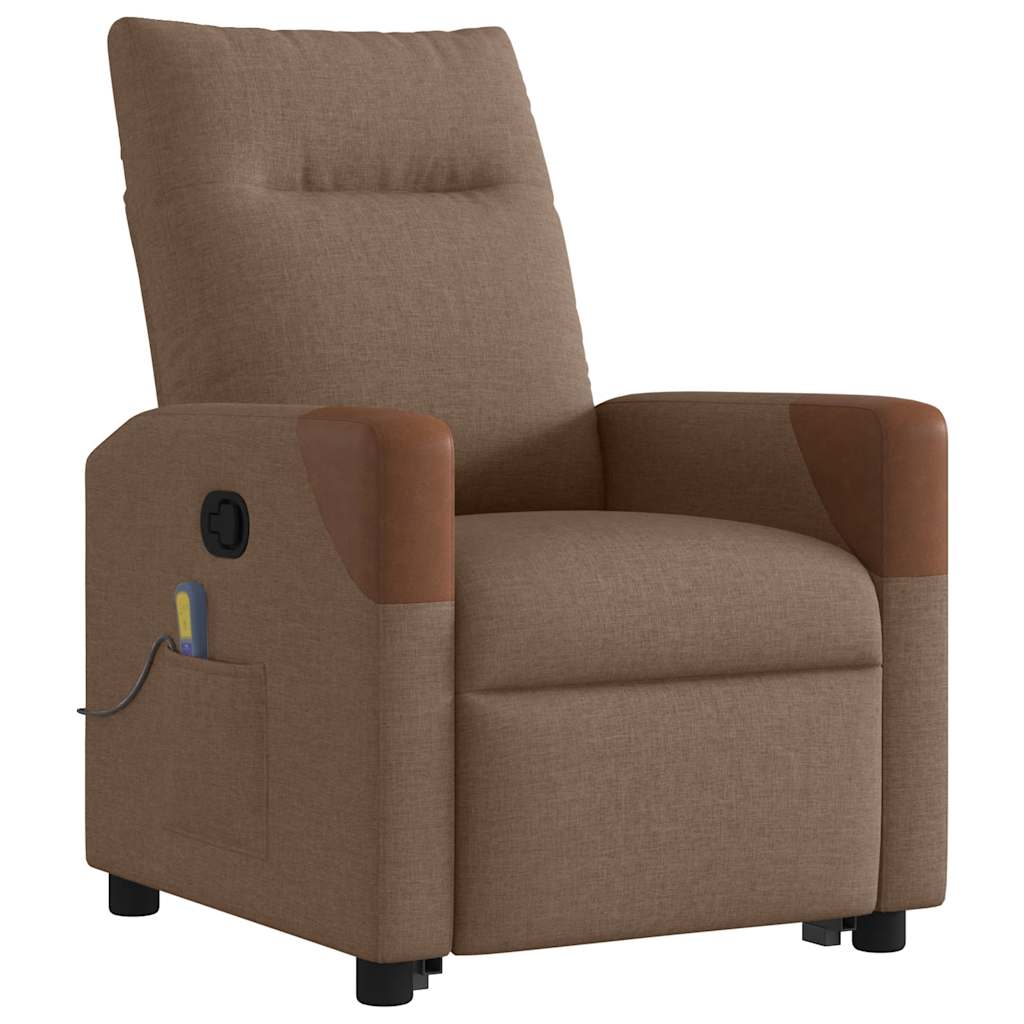 Fauteuil De Massage Inclinable Tissu Marron