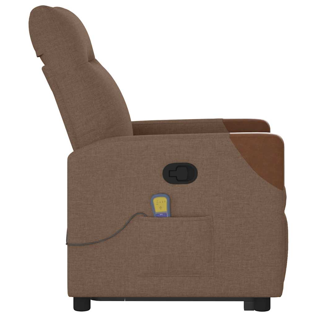 Fauteuil De Massage Inclinable Tissu Marron
