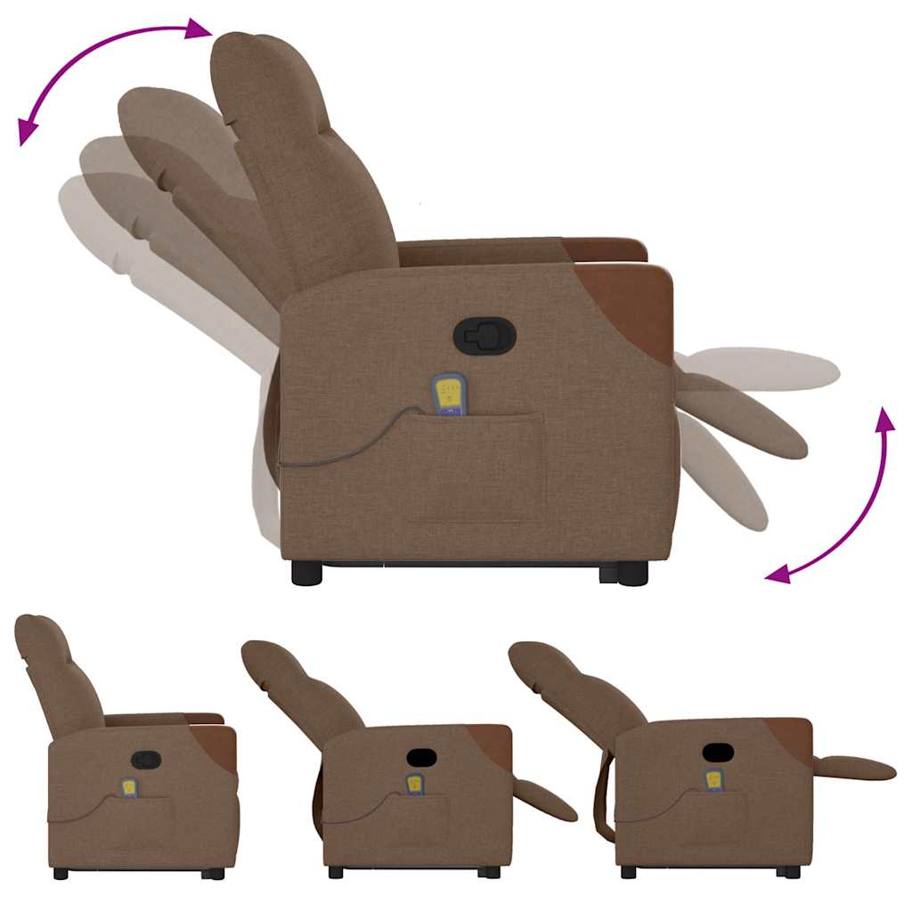 Fauteuil De Massage Inclinable Tissu Marron