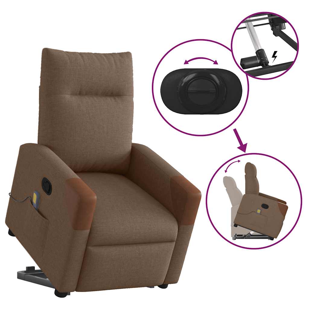 Fauteuil De Massage Inclinable Tissu Marron
