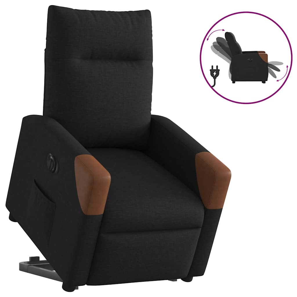 Fauteuil De Massage Inclinable Tissu Noir