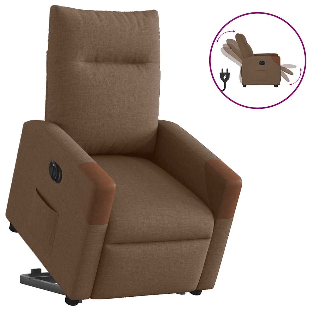 Fauteuil De Massage Inclinable Tissu Marron