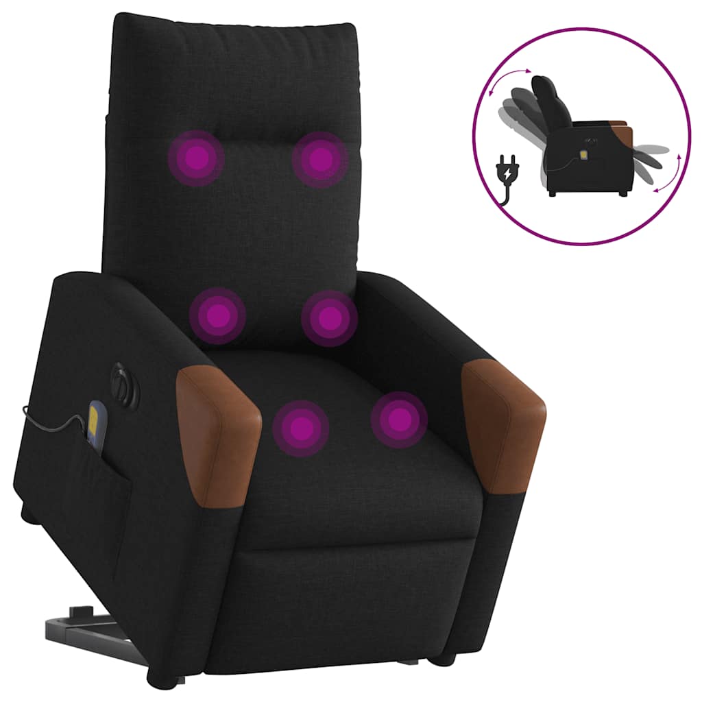 Fauteuil De Massage Inclinable Tissu Noir
