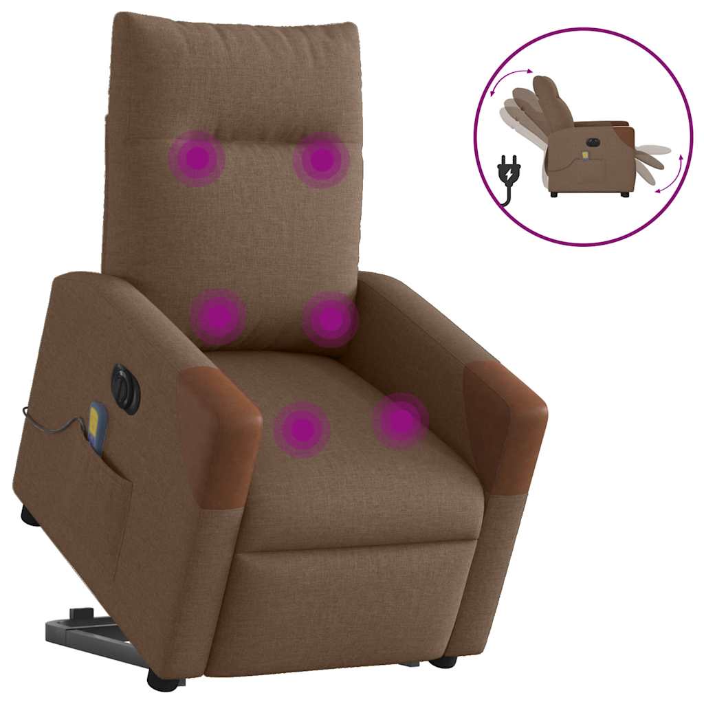 Fauteuil De Massage Inclinable Tissu Marron