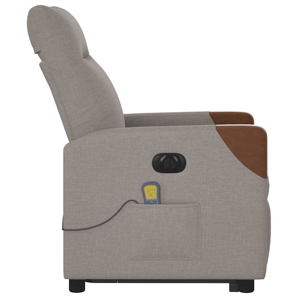 Fauteuil Inclinable De Massage Électrique Tissu Taupe