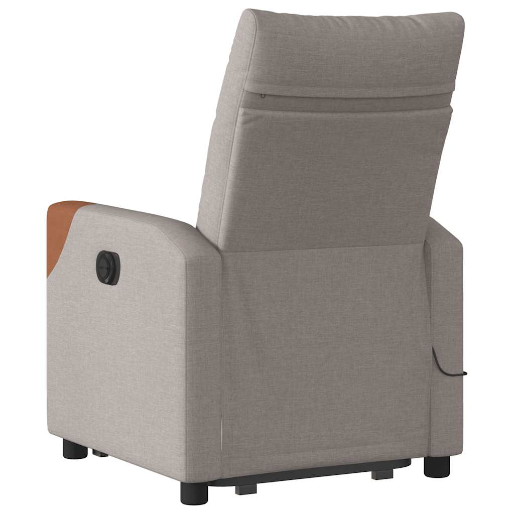 Fauteuil Inclinable De Massage Électrique Tissu Taupe