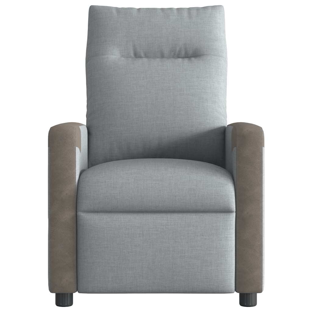 Fauteuil De Massage Inclinable Électrique Tissu Gris Clair