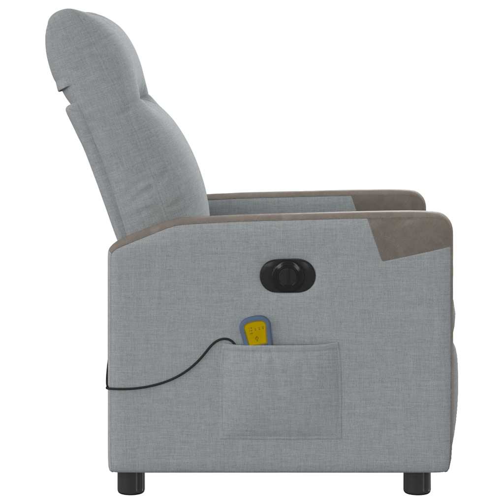 Fauteuil De Massage Inclinable Électrique Tissu Gris Clair