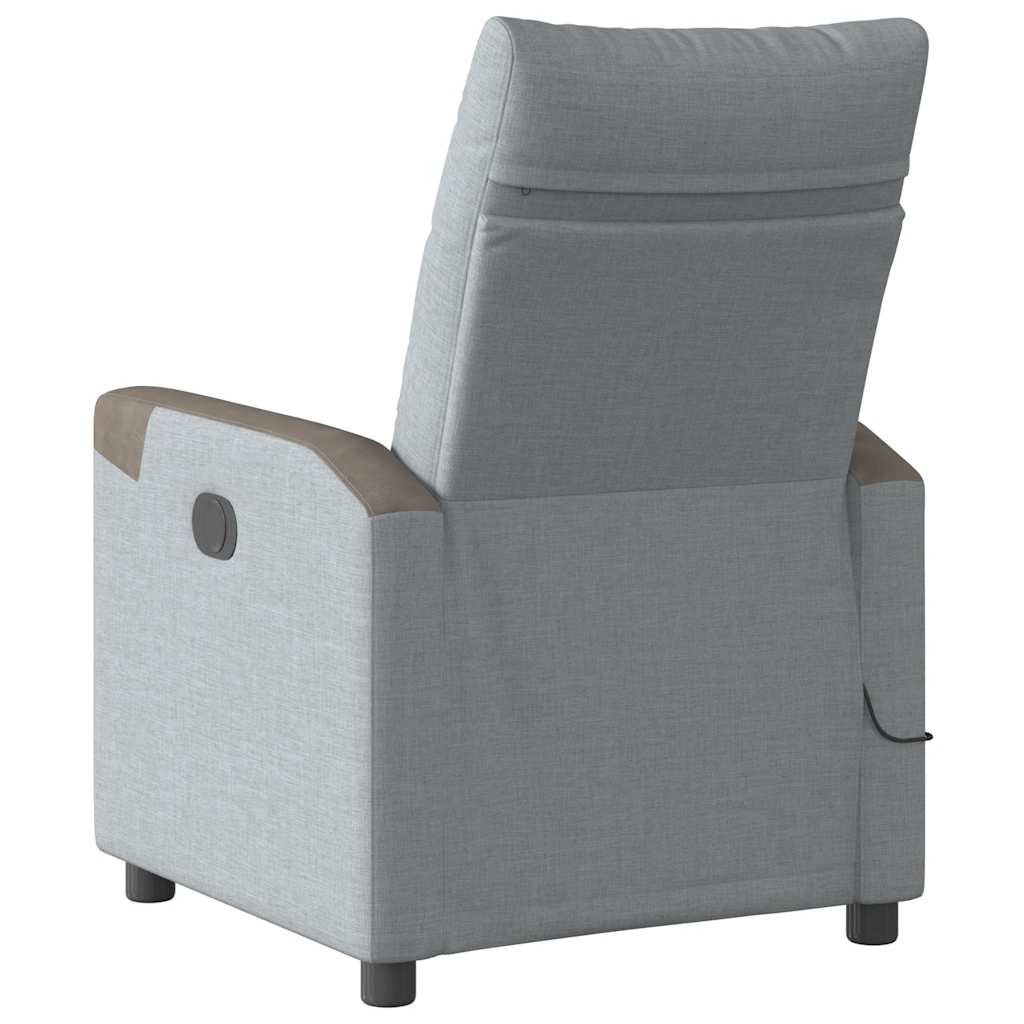 Fauteuil De Massage Inclinable Électrique Tissu Gris Clair