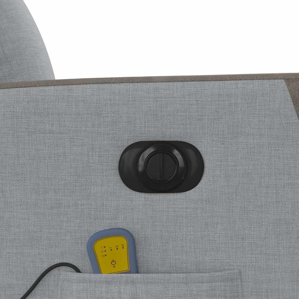 Fauteuil De Massage Inclinable Électrique Tissu Gris Clair