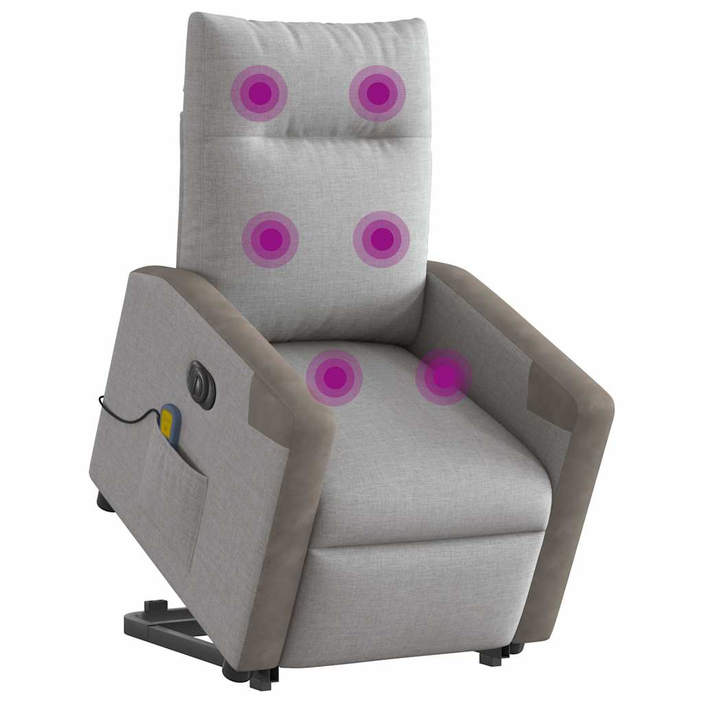 Fauteuil Inclinable De Massage Électrique Tissu Gris Nuage