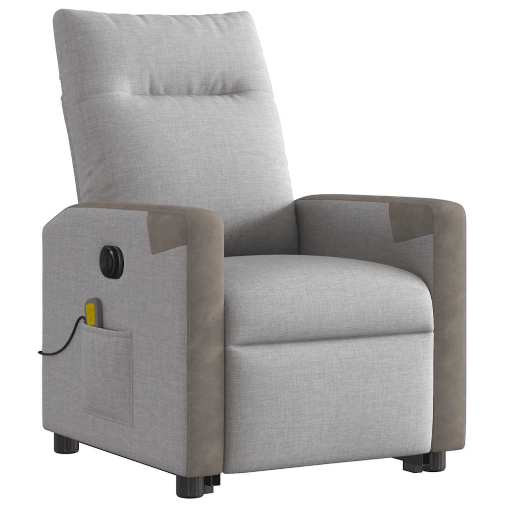 Fauteuil Inclinable De Massage Électrique Tissu Gris Nuage