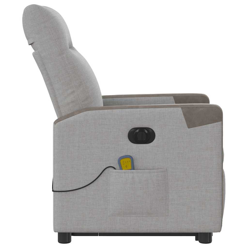 Fauteuil Inclinable De Massage Électrique Tissu Gris Nuage