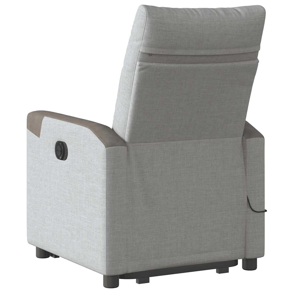 Fauteuil Inclinable De Massage Électrique Tissu Gris Nuage