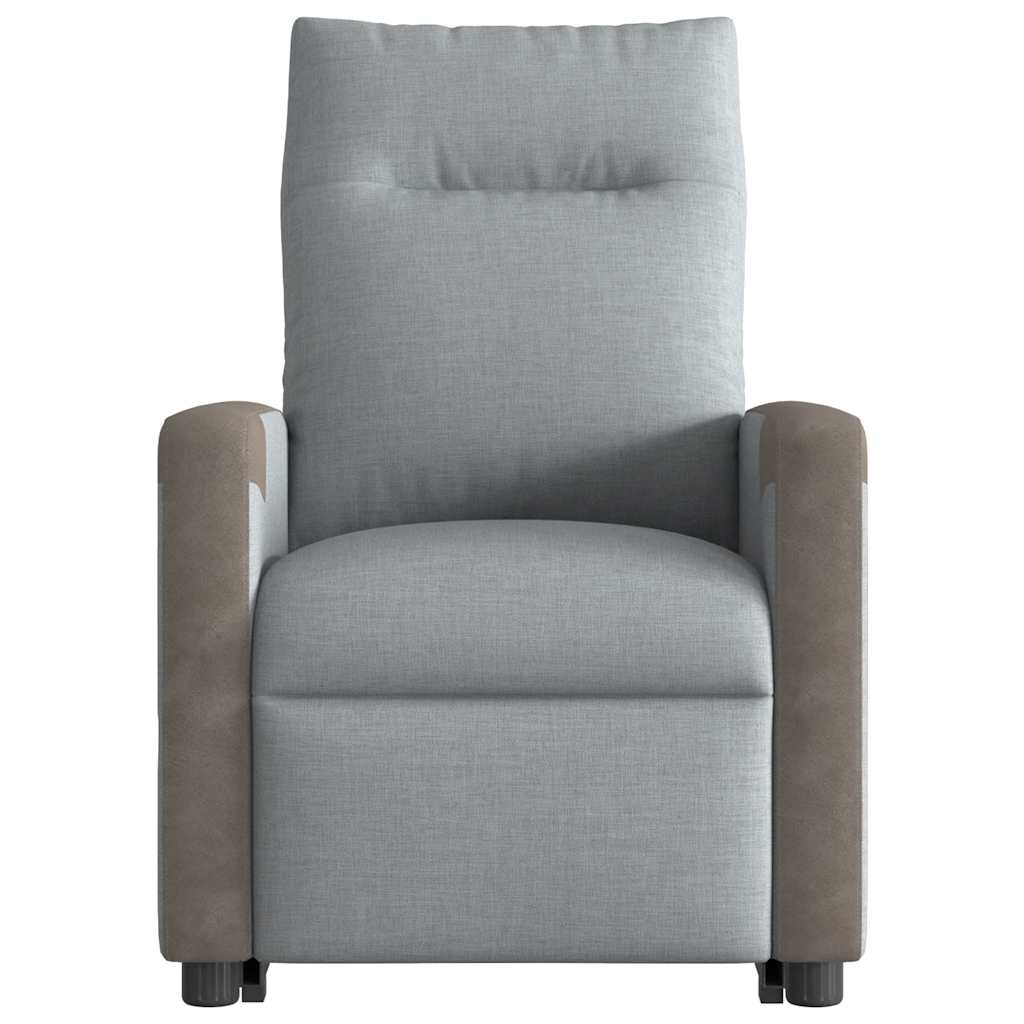Fauteuil Inclinable De Massage Électrique Tissu Gris Clair