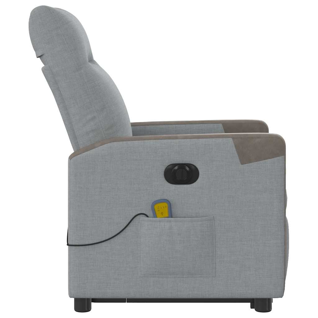 Fauteuil Inclinable De Massage Électrique Tissu Gris Clair