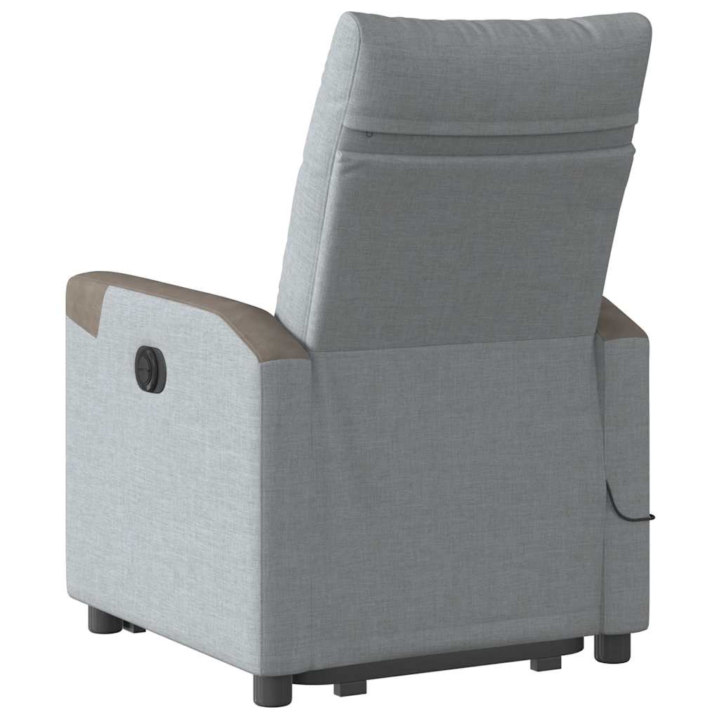 Fauteuil Inclinable De Massage Électrique Tissu Gris Clair
