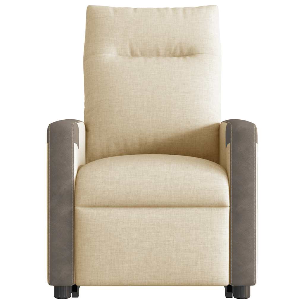 Fauteuil Inclinable De Massage Électrique Tissu Crème