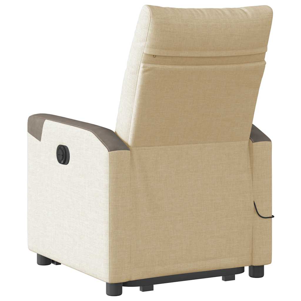 Fauteuil Inclinable De Massage Électrique Tissu Crème