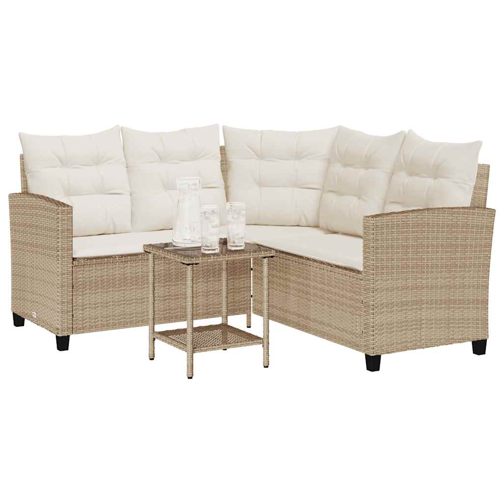 Canapé De Jardin Avec Table Et Coussins En Forme De L Beige