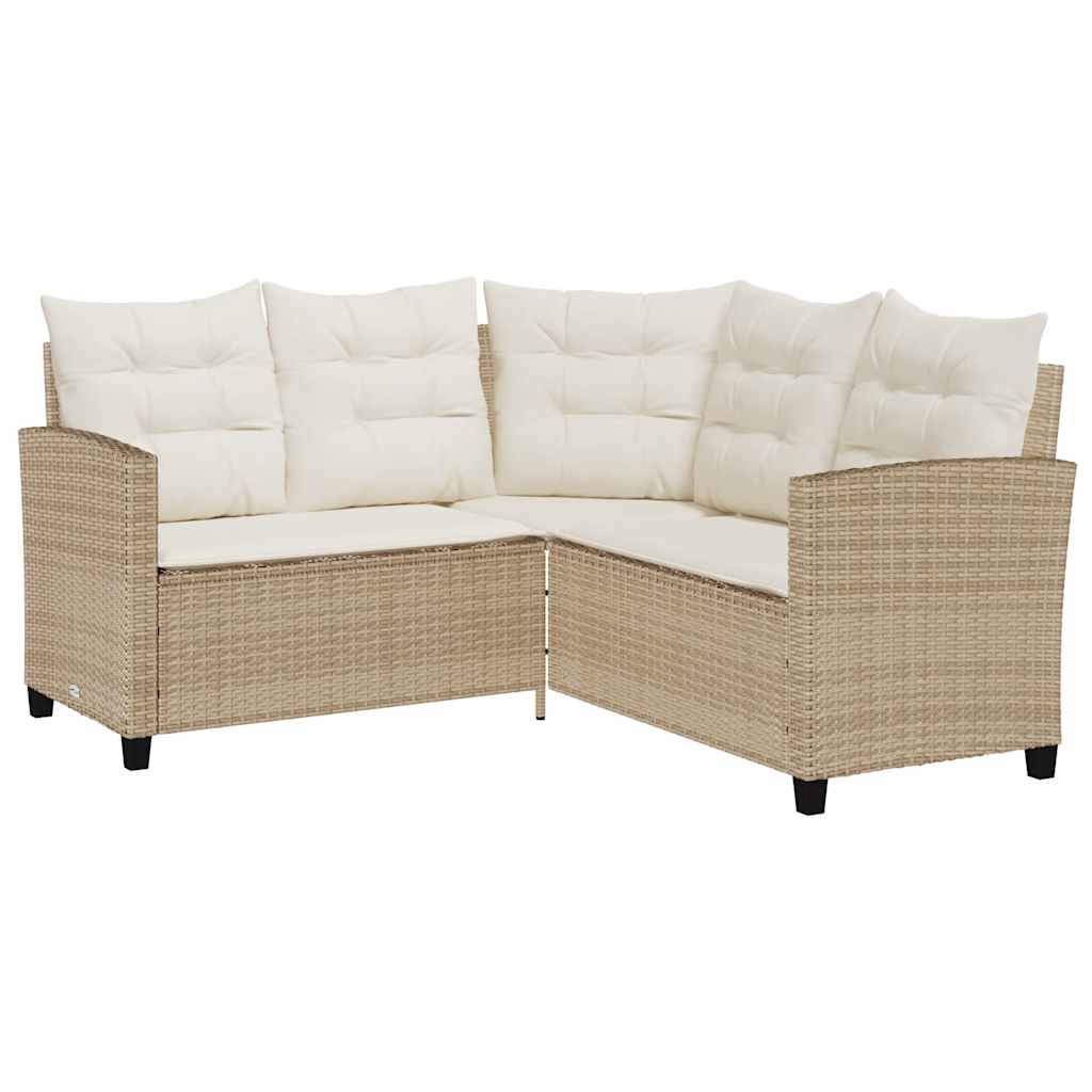 Canapé De Jardin Avec Table Et Coussins En Forme De L Beige