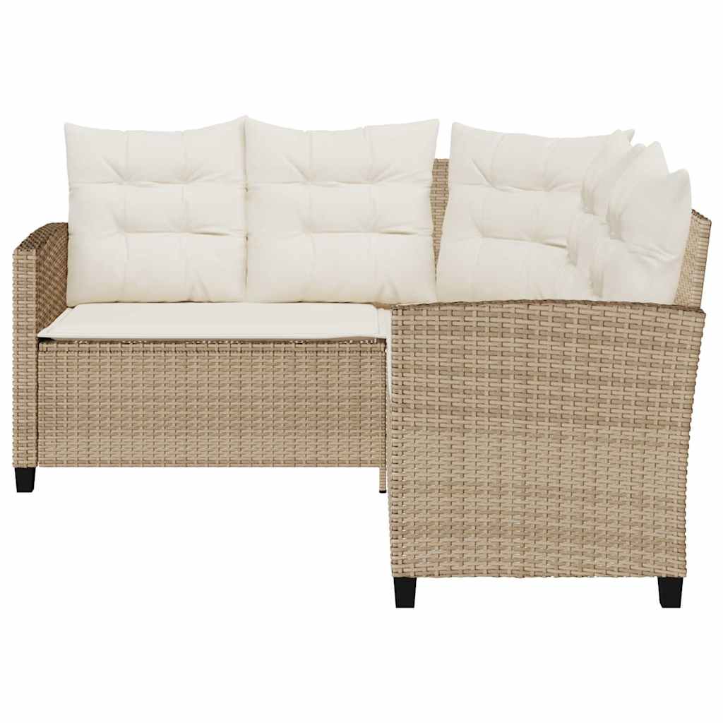 Canapé De Jardin Avec Table Et Coussins En Forme De L Beige