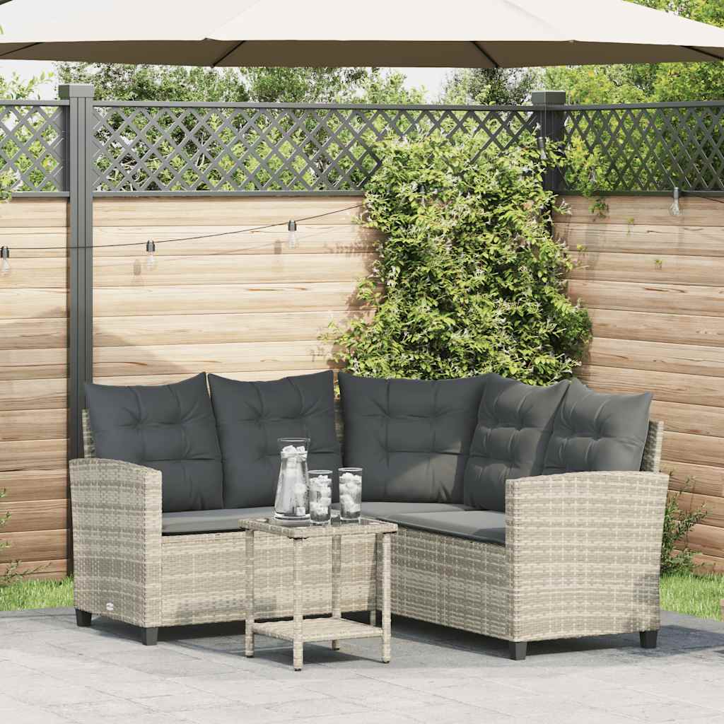 Canapé De Jardin Avec Table Et Coussins En Forme De L Beige