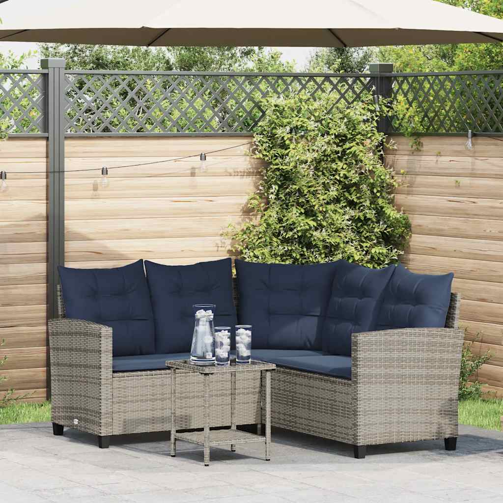 Canapé De Jardin Avec Table Et Coussins En Forme De L Beige