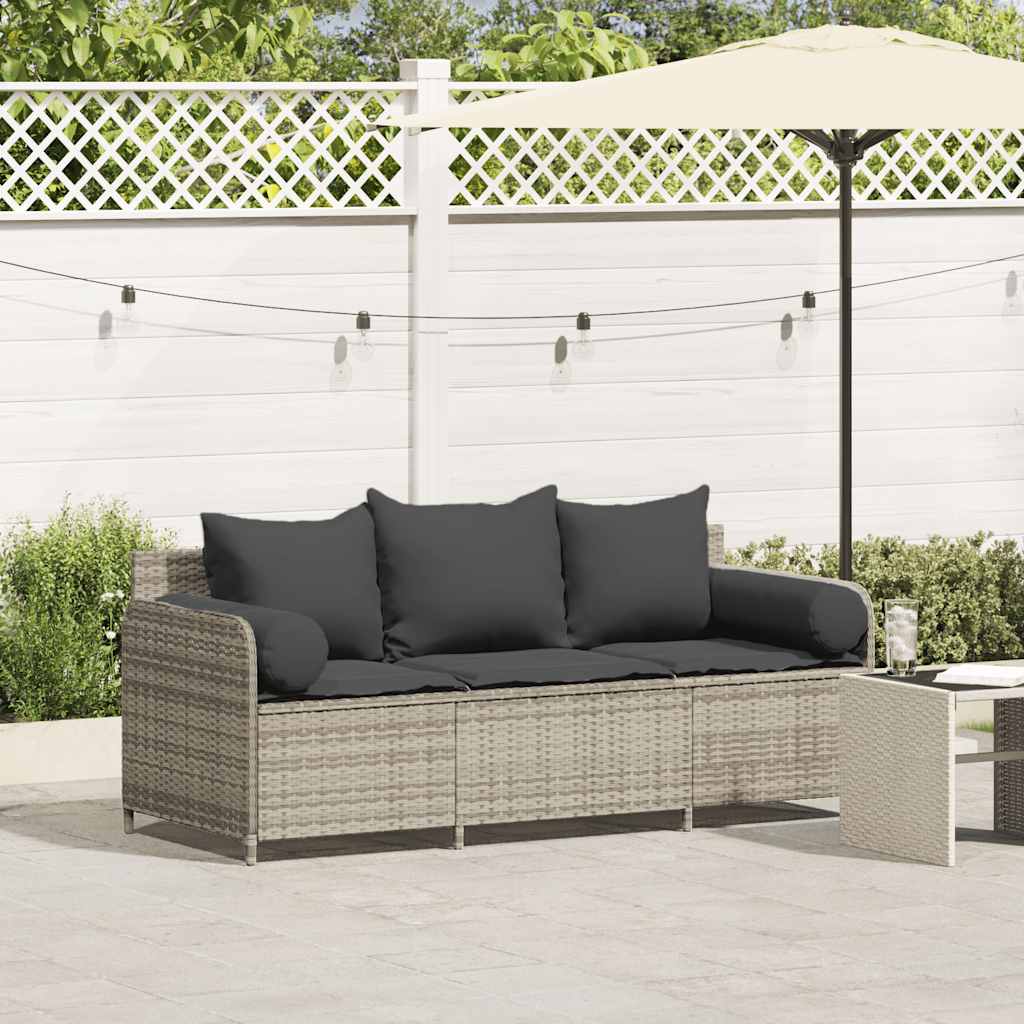Canapé De Jardin Avec Coussins 3 Places Résine Tressée