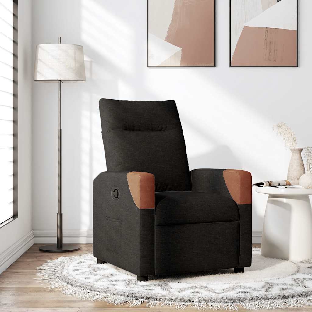 Fauteuil De Massage Inclinable Électrique Tissu Noir