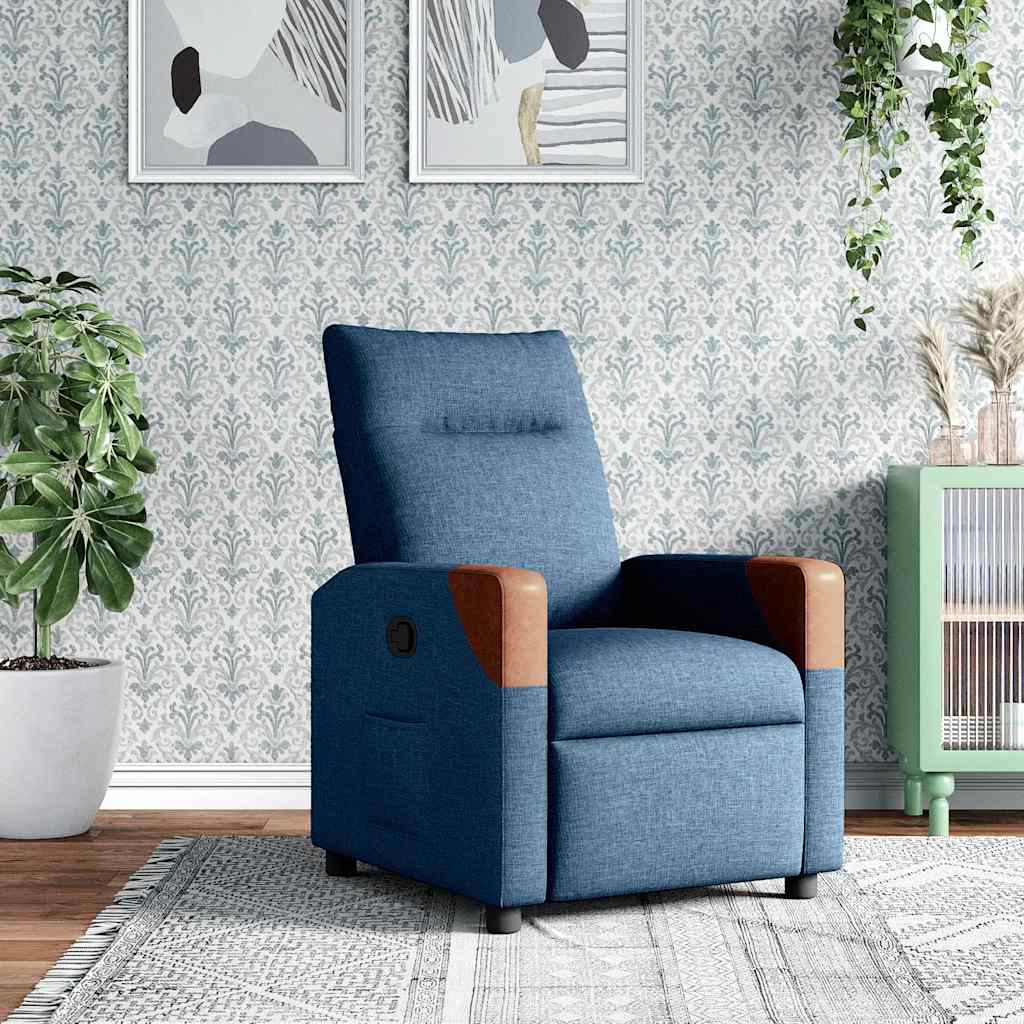 Fauteuil Inclinable De Massage Électrique Tissu Bleu