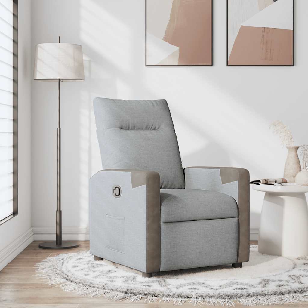 Fauteuil De Massage Inclinable Électrique Tissu Gris Clair