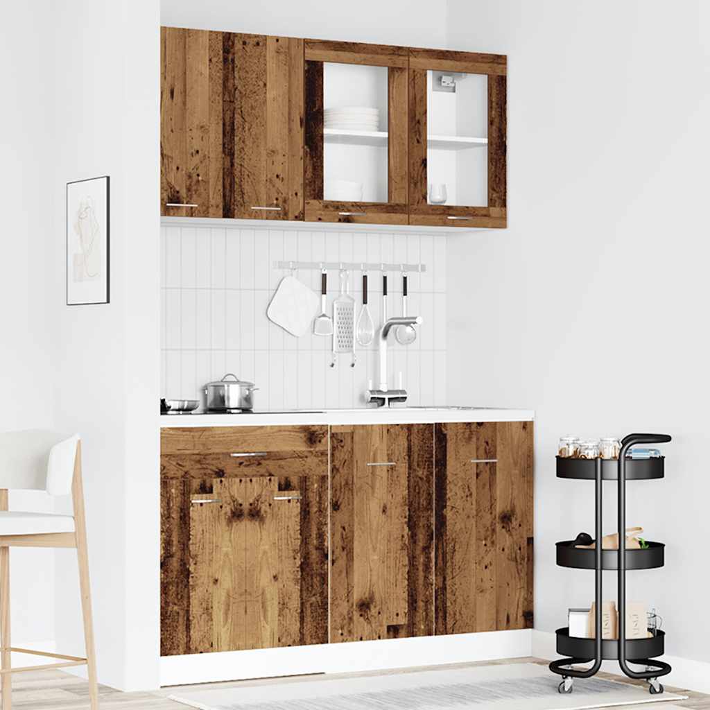 Ensemble De 4 Meubles De Cuisine "Lyon" En Chêne Artisanal