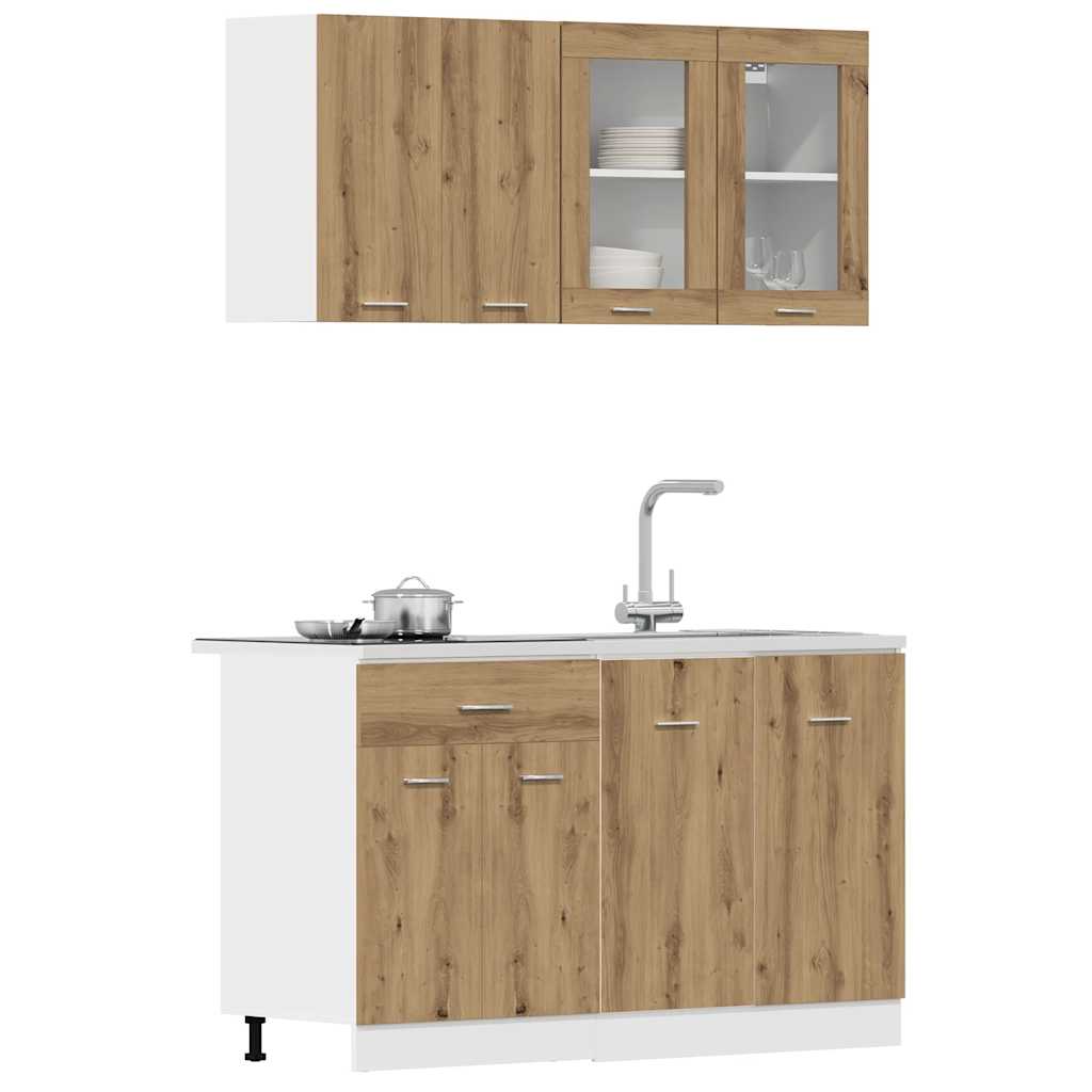 Ensemble De 4 Meubles De Cuisine "Lyon" En Chêne Artisanal