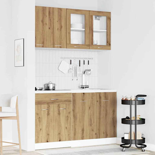 Ensemble De 4 Meubles De Cuisine "Lyon" En Chêne Artisanal