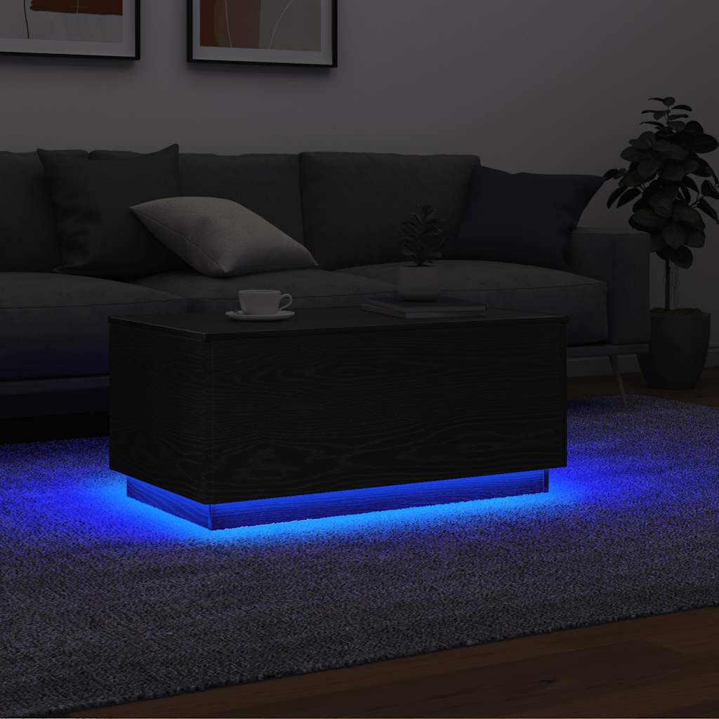 Table Basse Avec Lumières Led 90X49X40 Cm