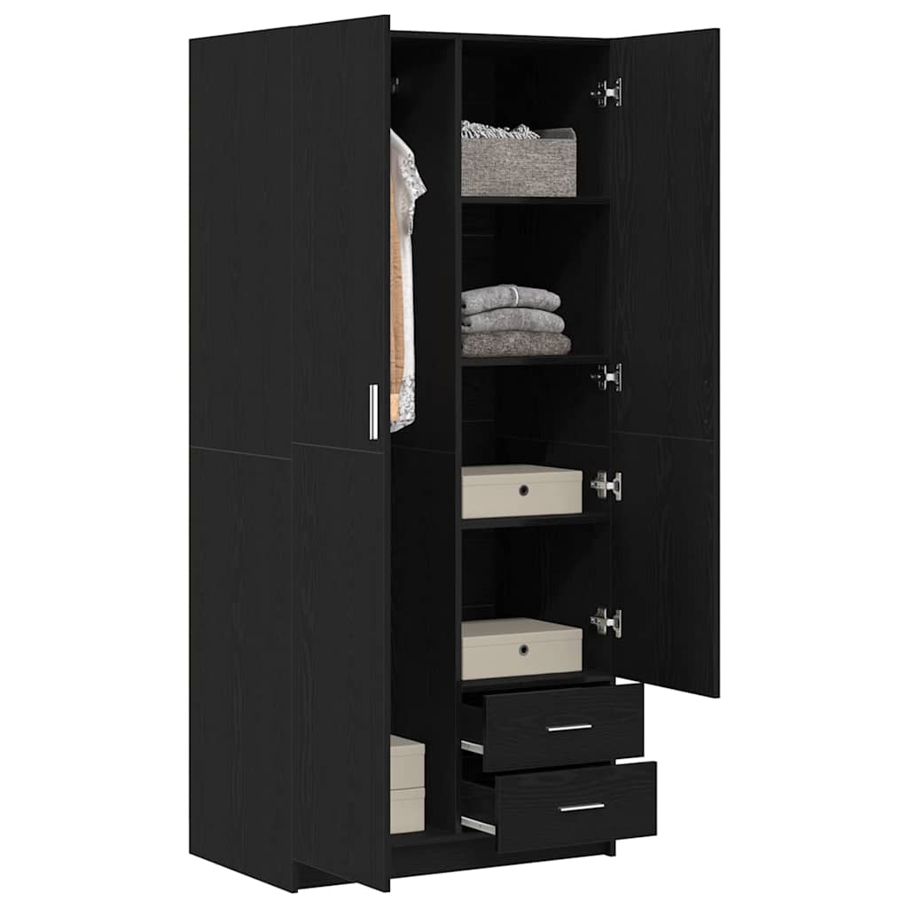 Armoire Chêne noir 80 x 52 x 180 cm Bois d'ingénierie