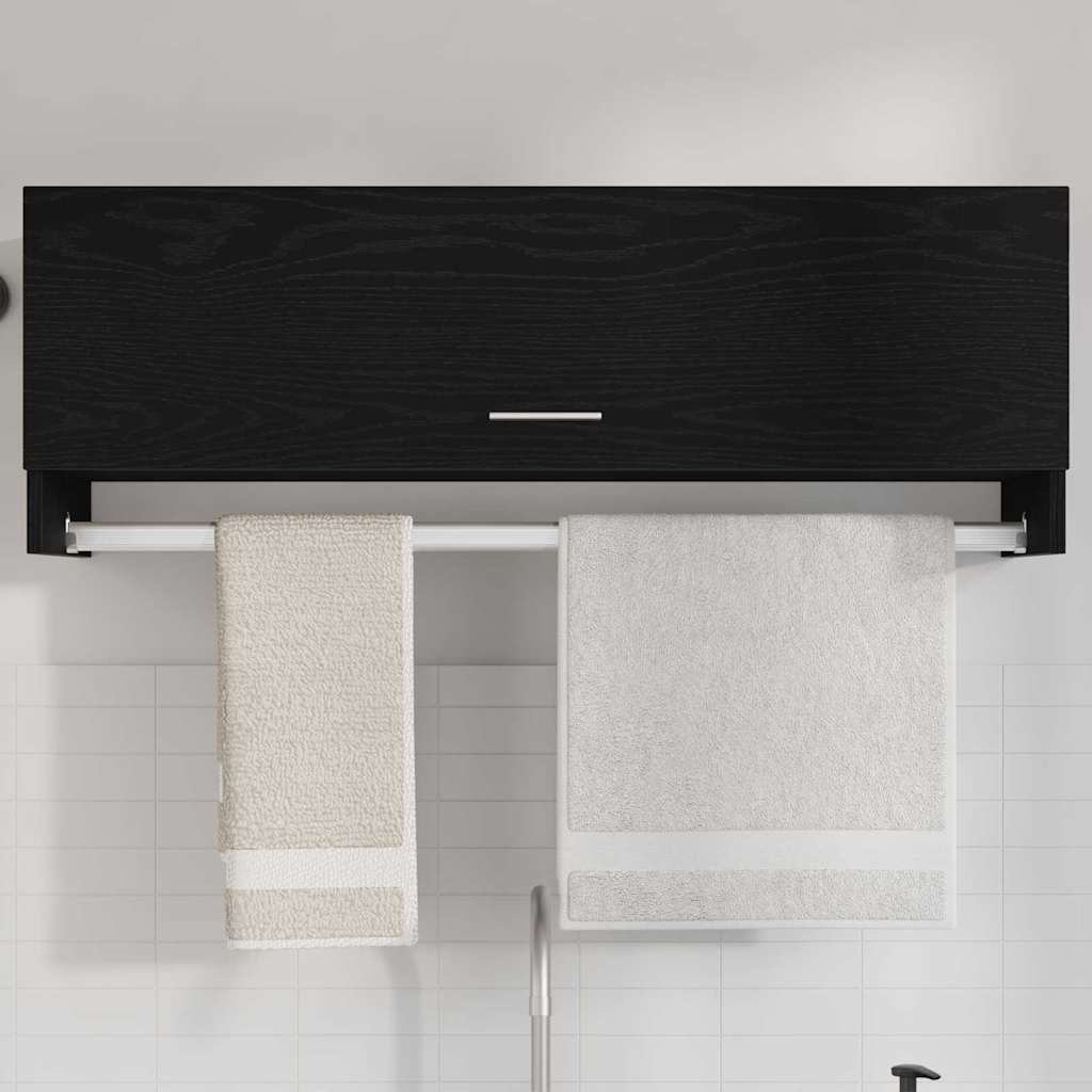 Black Oak Wardrobe 100 x 32.5 x 35 cm Engineered Wood