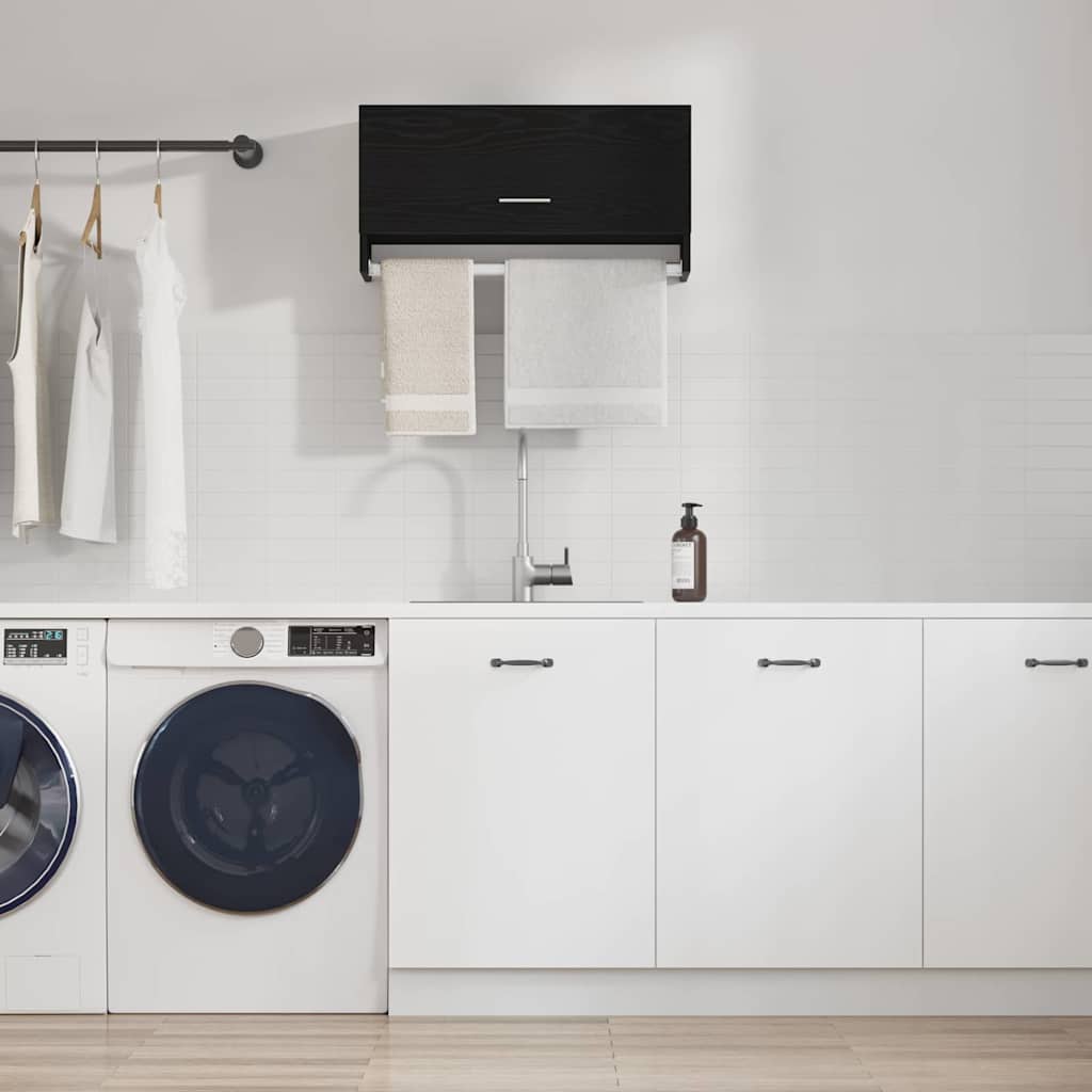 Black Oak Wardrobe 70 x 32.5 x 35 cm Engineered wood